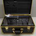 Barber Case Organizer, Barber Briefcase Tool Box, Barber Carrying Case, Large Barber Cases for Clippers and Supplies, Travel Hair Stylist Tools Storage, Luxury Gold & Black