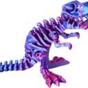 FunisFun 3D Printed Dragon with Articulated Bones for Adult, 3D Printed Dinosaur Fidget Toys Decor for Stress Relief (Blue-Purple, 1P)