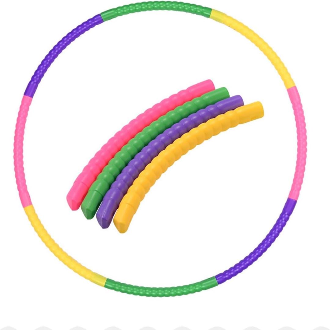 Exercise Hoop,Detachable and Adjustable Weight Exercise Hoop, Multicolor Plastic Sports Play Hoop