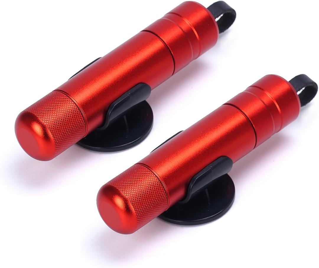 LANBOUY 2 Pack Car Window Breaker Seatbelt Cutter Tool, Glass Breaker Hammer Seatbelt Cutter Safety Glass Breaking, Life Saving Safe Emergency Escape Tool (Red)