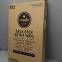 Regalo Safety 29-49" Easy Step Extra Wide Baby Gate for Doorways & Bottom of Stairs, Pressure Mounted Safety Gate with Door for Babies, Toddlers & Pets, White