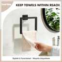 Bathroom Accessories Towel Bar Set: 10 Pieces Matte Black Bathroom Hardware Square SUS304 Stainless Steel - Wall Mounted Towel Rack&Toilet Paper Holder&Towel Ring and Towel Hook