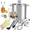 Canning Pot Canning Supplies Starter kit,21.5 QT Pots Stainless Steel Canning Tool Kit,12 Piece Beginners Tools Set Water Bath Canner with Rack