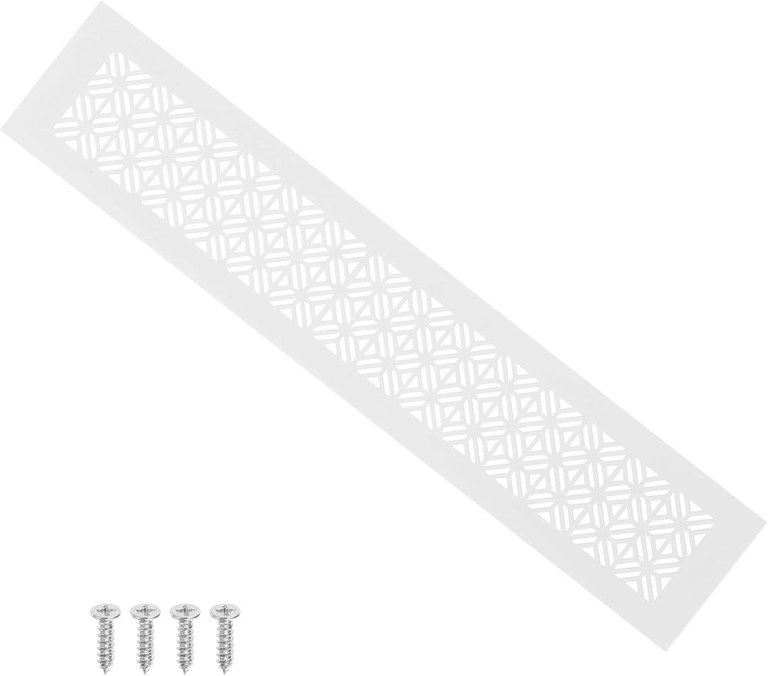 PATIKIL 16 x 3 Inch Door Air Vent Cover, Heavy Duty Aluminum Grille Ventilation Cover Louvered with Mounting Screws for Cabinet Wardrobe Door, White