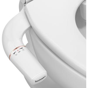 SAMODRA Ultra-Slim Bidet Attachment for Toilet - Self Cleaning Nozzle Hygienic Bidets for Existing Toilets - Adjustable Water Pressure Fresh Water Sprayer Toilet Bidet - Easy to Install (Rose Gold)
