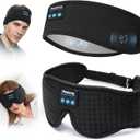 2-Pack Sleep Headphones Bluetooth 3D Sleep Mask & Wireless Headband Headphone with Ultra-Thin Speakers, Sleeping Headphones for Side Sleepers, Running, Workout, Insomniac, Travel, Gifts, Meditation