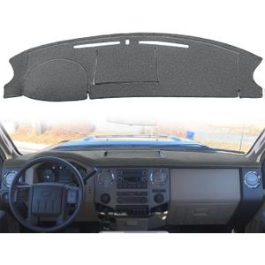 Yiz Dashboard Cover Dash Cover Mat Custom Fit for Ford Super Duty F250 F350 F450 F550 Without Touch Screen J238 (Darkgray)