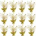 12 Pack Metallic Gold Foil Spray Centerpieces Stars Brust Table Centerpieces for Wedding Birthday Anniversary Holiday Party Decor, Metallic Star Balloon Wights for Party, Table Decor for Party