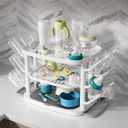 Baby Bottle Drying Rack,3-Tier Large Capacity Countertop Organizer with 360° Ventilation, Removable Drip Tray, Non-Slip Base – Easy to Clean Bottle Holder for Baby Accessories