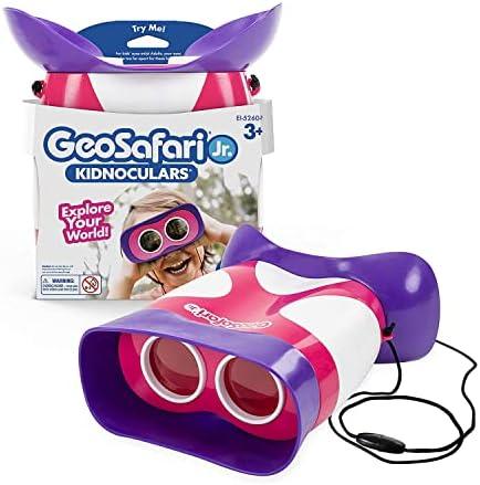 Educational Insights GeoSafari Kidnoculars Pink - Toy Binoculars for Kids, Outdoor Toys for Kids Ages 4-8, Toddler Camping and Nature Toys, Lightweight Binoculars with Neck Strap, Bird Watching Gear