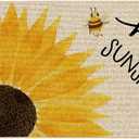 ORTIGIA Hello Sunshine Sunflowers Doormat Indoor Outdoor Patio Summer Sping Bee Kind Door Mats Non-Slip Durable Entrance Mat for Home Entrance, Outside Entry, Yard, Floor, Patio 17x36 INCH