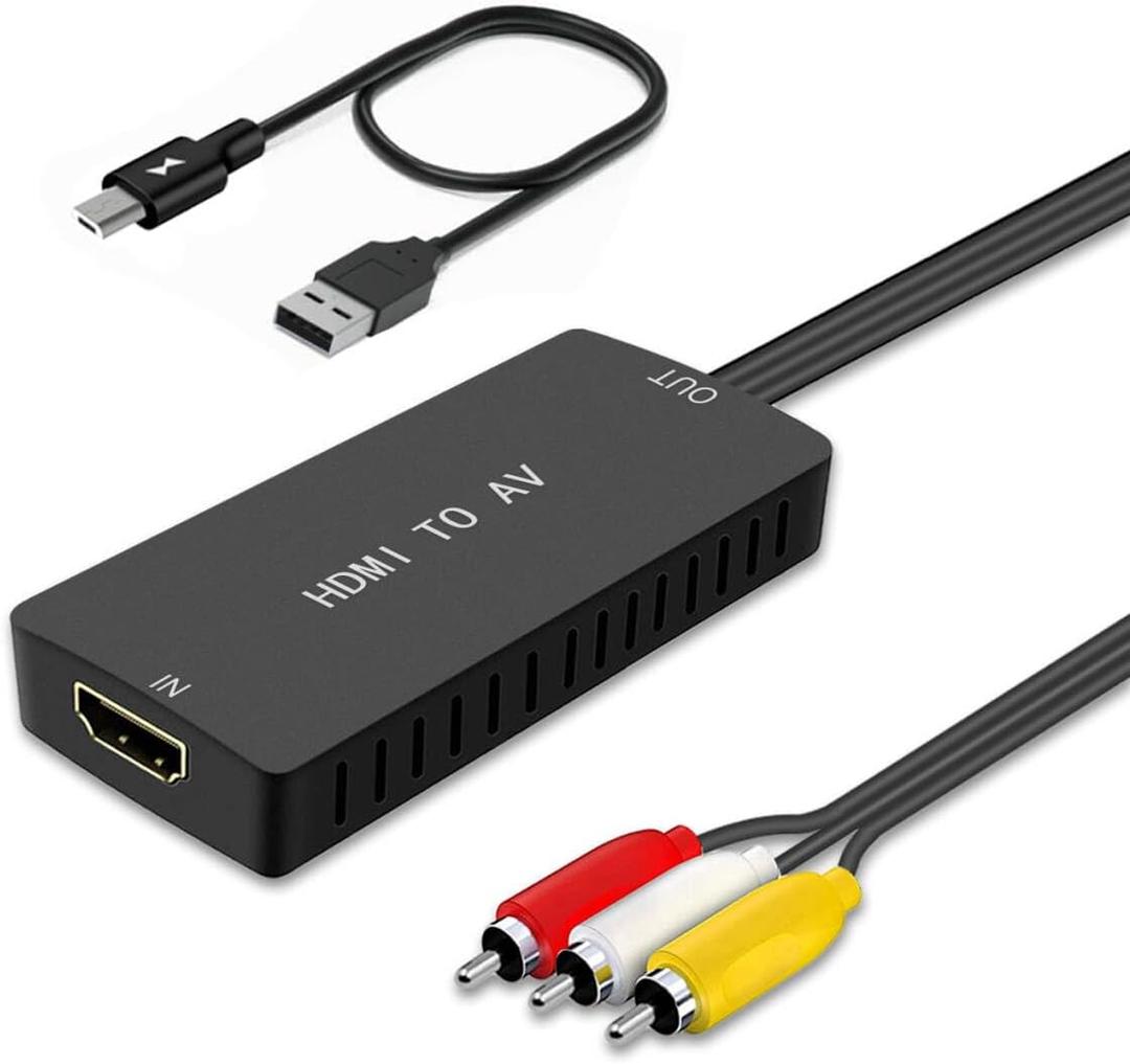 LVY HDMI to RCA Converter, Composite Video Audio Converter Adapter, HDMI to AV Adapter, Supports PAL/NTSC for Fire Stick and RokuBlu-Ray, DVD Player