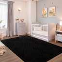 4x6 Black Washable Area Rug for Bedroom, Modern Geometric Shag Non-Slip Living Room Rugs, Fluffy Plush Soft Memory Foam Carpet for Kids Boys Room Nursery Room Dorm Bedside Decor