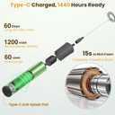 Rechargeable Milk Frother, Electric Coffee Foamer, Handheld Drink Mixer for Latte, Cappuccino, Coffee, Eggs, Hot Chocolate, Protein,Green