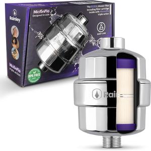 Bossa Shower Filter - Removes Chlorine, Heavy Metals, Hard Water, Impurities | Micron-level | Anti-Clog for High-Pressure Flow | Leak-Proof | Easiest Installation | Fits all " IPS Shower Arms (Chrome)