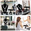 Wenqik 6 Pcs Velvet Jewelry Display Set Velvet Necklace Mannequin Bust Stand T Bar Bracelet Holder 2 Earring Stand 2 Ring Finger Jewelry Holder for Home Decor Showcase