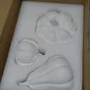 Set of 3 Large Ceramic Pumpkin with Light, Thanksgiving Table Decorations Decorative White Pumpkins Fall Centerpiece Table Decorations for Home