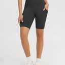 ODODOS 2-Pack High Waist Workout Shorts with Pockets for Women 6"/8" Inseam Tummy Control Gym Athletic Biker Shorts (Black, XS)