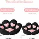 Ditucu Cat Paw Cushion Kawaii Chair Cushions 31.4 x 27.5 inch Cute Stuff Heart-Shaped Seat Pad Comfy Lazy Sofa Office Floor Pillow for Gaming Chairs Room Decor Black