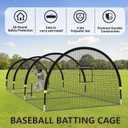 Baseball Batting Cages for Backyard - 22FT/30FTx 12FTx 8FT Portable Practice Softball Cage Net and Frame with Pitching Machine Hole, 12.7MM Fibreglass Poles and Carry Bag