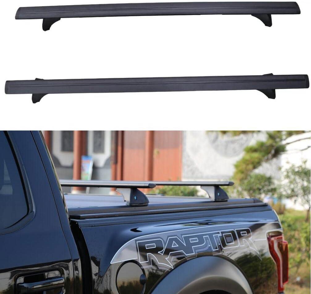 2 Pcs Roof Rack Cross Bars for Truck Bed, Adjustable Truck Bed Racks Bars Work with Retractable Tonneau Covers
