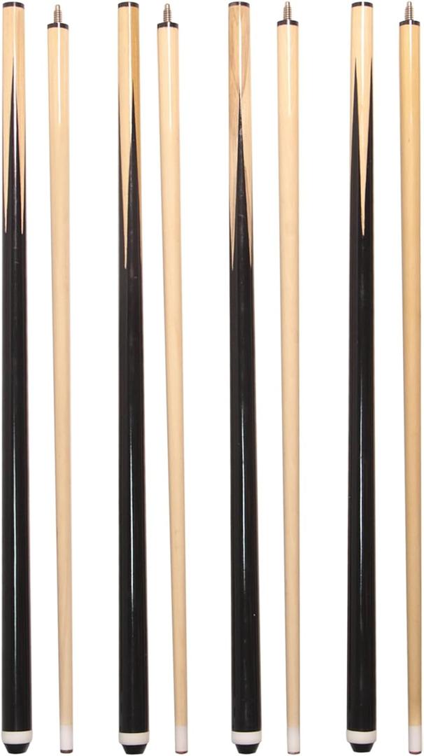 Pool Sticks 2-Piece 58 Inch Wooden Billiard Cue Hard Wood Pool Cues 19-21 oz Economic Cues Good for House and Bar Use American Pool Game Practice Cues for Begginer Starters