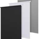 Blackout Roller Shades Blinds Cordless for Windows Without Tools and Drill, Thermal Insulated Free-Stop Blinds, UV Protection Fabric for Living Room, Easy to Install (23" W x 72" H, Black)