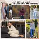 Thermal Underwear Tops for Women Long Sleeve Crewneck Shirts - Fleece Lined Soft Stretch Fitted Baselayer for Winter (XX-Large, Brown)