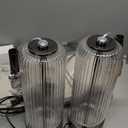 Table Lamps Set of 2 with Touch Control, 3-Way Dimmable Nightstand Lamp with Vertical Grained Glass, Grey Bedside Table Lamps, 27" Modern Glass Bedside Lamps with USB A+C Ports, Desk Lamp for Bedroom, Gray