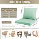Outdoor Seat Cushion Set 22 x 22 In, Water-Resistant & Fade-Resistan, Patio Furniture Cushions with Removable Cover Deep Seat & Back Cushion with Handle and Adjustable Straps for Chair Sofa,2PC