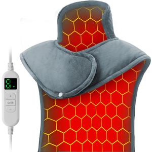 Heating Pad for Neck and Shoulders and Back - Electric Heating Pad for Pain Relief with 6 Heating Levels & 4 Time Setting, Christmas Birthday Gifts for Women Men Dad Mom Elderly (20" x 30")