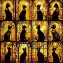 2 x Black Cats 500 Piece Puzzles for Adults Clearance, for Halloween Birthday Party Challenge Games Family, 20" X 20" Dust Free Puzzles