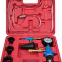 DAYUAN Cooling System Vacuum Purge Radiator Coolant Refill Tool Kit, Automotive Water Tank Pneumatic Vacuum Antifreeze Change Filler Set with 4 Sizes Adapter Hose for Car Van SUV Truck