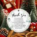 2 x Thank You Gift Ornament 2025 Appreciation Gift for Teacher, Mentor, Friend, or Coworker, Elegant Eucalyptus Keepsake with Inspirational Message, Gratitude Ornament for Christmas