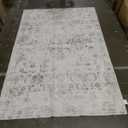 Area Rug 6x9 Living Room Rug, Machine Washable Vintage Distressed Medallion Rug Non-Slip Soft Low Pile Large Indoor Rugs for Bedroom Kitchen Dining Room Office(Beige,6'x9')