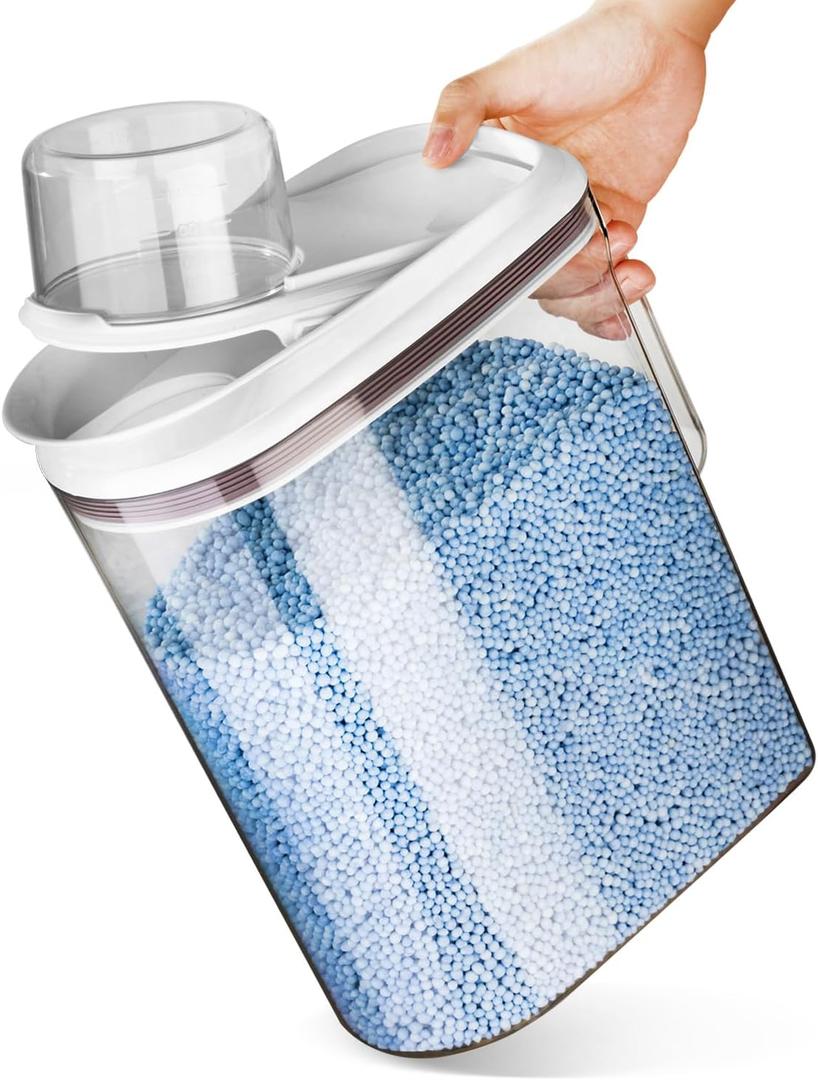 LivLab Cereal Container - 5Lbs Good Grips Airtight Rice Storage Bin Pet Food Dispenser with Lid + Measuring Cup Perfect for Pet Food & Kitchen Pantry Organization (3.5KG)
