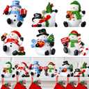 Christmas Stocking Holders for Mantle Set of 6 Resin Stocking Hangers for Mantel Snowman Santa Claus Figurines Weighted Fireplace Hooks for Xmas Winter Holiday Decorations(Snowman)