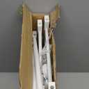 Fldofaves Dog Gate - 18"-45" Adjustable Extra Wide Metal Baby Gate to Step Over, 10" Tall Small Pet Gate with 3 Extension Kits, Pressure Mounted for Doorways & Stairs (White)