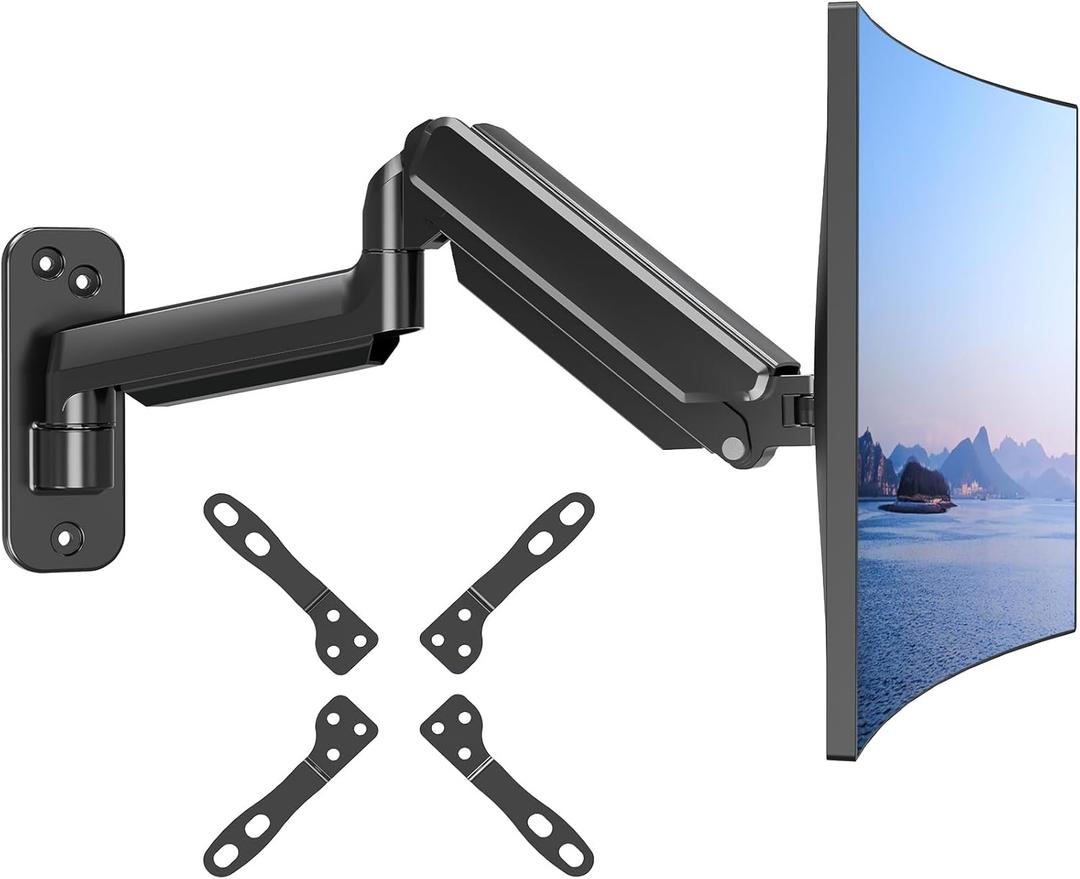 MOUNT PRO Monitor Wall Mount for Max 35 inch/26.4lbs Flat Curved Screens, Premium Heavy Duty Single Monitor Arm, Full Motion Ultrawide Wall Mount with VESA Extension Kit, VESA Mount 200x200mm