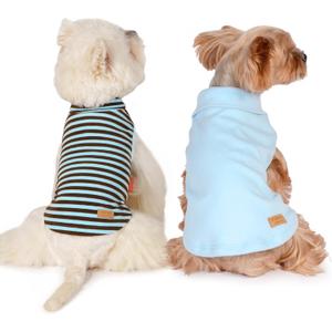 KYEESE 2Pack Dog Sweater Warm Pet Coats Pullover Dog Sweaters for Dogs Male Stretchy Pets Clothes Soft Pet Sweatshirt Turtleneck Dogs Clothes (X-Large (19-27lbs), 6# Stripe+blue)