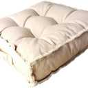 Verpert Square Thick Floor Seating Cushions,Solid Thick Tufted Cushion Meditation Pillow for Sitting on Floor,Tatami Pad for Guests or Kids Reading Nook,Yoga Living Room Sofa Balcony Outdoor (Beige)