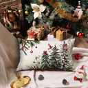 DFXSZ Christmas Pillow Covers 12x20 Inch Set of 2 Christmas Tree Decorative Throw Pillows Winter Christmas Decor for Home Couch TH-35B12 (Green)