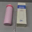 24 oz Insulated Water Bottle with Straw, Stainless Steel Water Bottle with 2-in-1 Push-Button Spout & Quick-Flip Straw, Fits Car Cupholder, Leakproof, for Gym, Travel, School, Camping, Pink