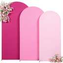 Gradient Pink Arch Backdrop Cover 7.2FT 6.6FT 6FT Arch Covers Stretchy Backdrop Set of 3, Party Arch Cover Spandex Fitted Fabric Hot Pink Wedding Arch Covers for Baby Shower Birthday Party Decoration