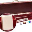 Yellow Mountain Imports American Mahjong Set, The Classic - with 166 Tiles, Vintage Rosewood Veneer Case, and Other Mahjong Accessories