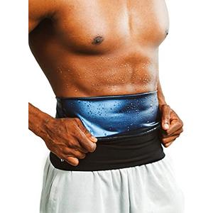 huiming Waist Trimmer for Men, Waist Trainer Sauna Belt, Neoprene-Free Waist Cincher, Sauna Slimming Belt Sauna Sweat Workout Shaper (Small/Medium) Black