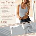 4 Pcs Womens Thermal Tank Tops Sleeveless Sweetheart Neck Undershirts Fleece Base Layer Lightweight Underwear Tops (S)
