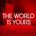 The World is Yours Neon Sign,Red Dimmable LED Light Signs for Wall Art Decor,Backdrop for Cinema Bedroom Club Party Man Cave,Gift for Boys Teen Men USB Powered14.2"*5.5"