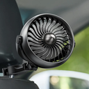 Portable Car Fan for Baby, Battery Operated Vehicle Cooling Fans, 4 Speeds, Clip on Electric Automobile Fan for Rear&Back Seat, Rechargeable USB Fan, Low Noise, Easy to Installation, 360° Rotation