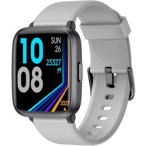 LIVIKEY Fitness Tracker Watch with Heart Rate Monitor, Activity Tracker with Pedometer, Sleep Monitor, Calories & Step Counter, IP68 Waterproof Smart Watches for Women Men Fitness Watch for Sports (Gray)
